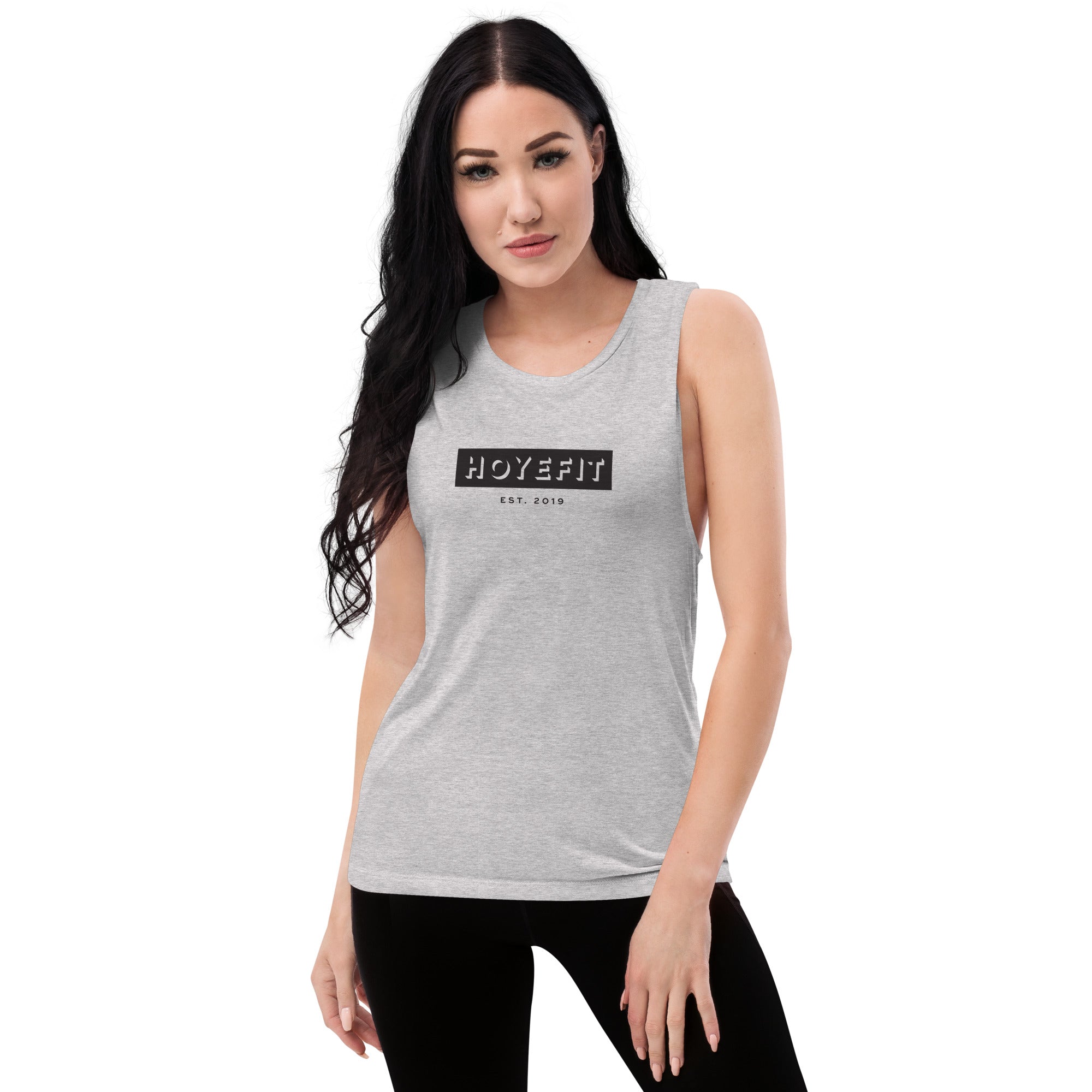 Hoye Fit Drop Logo - Light Tanks Black Print