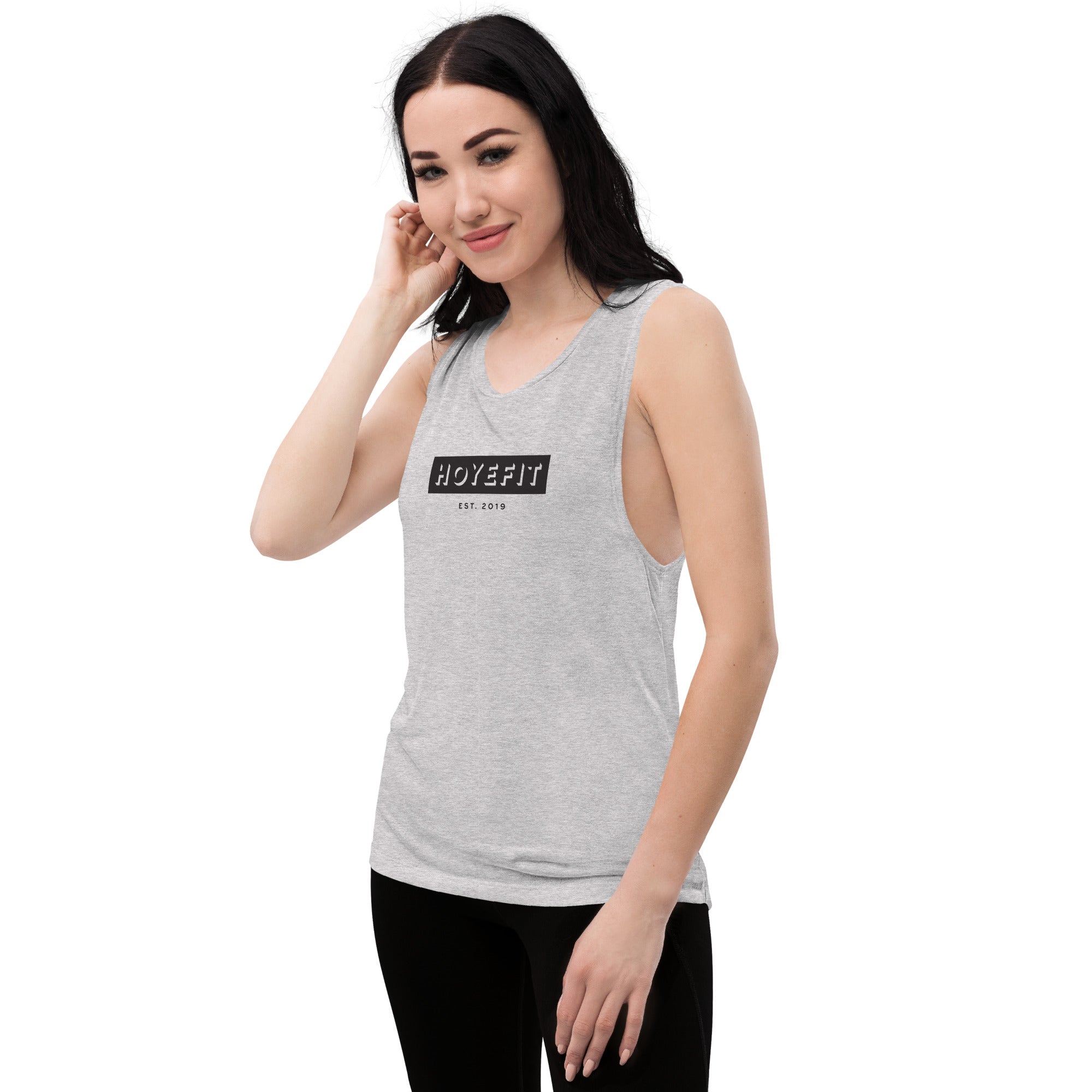 Hoye Fit Drop Logo - Light Tanks Black Print