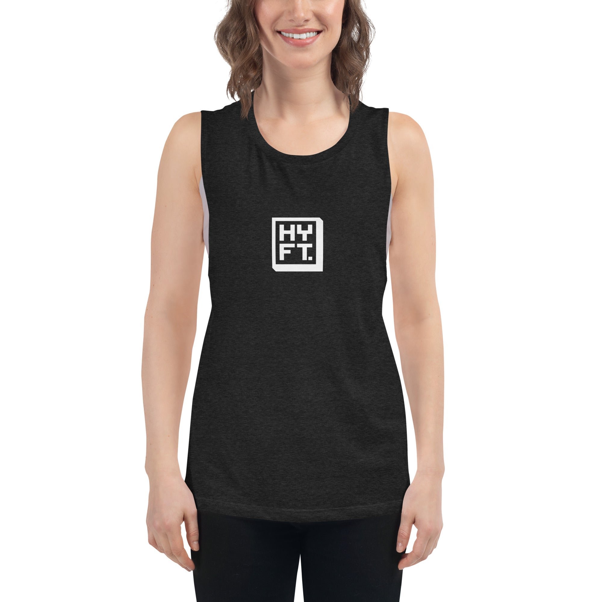 Hoye Fit Boxed Logo - Dark Tanks with White Print