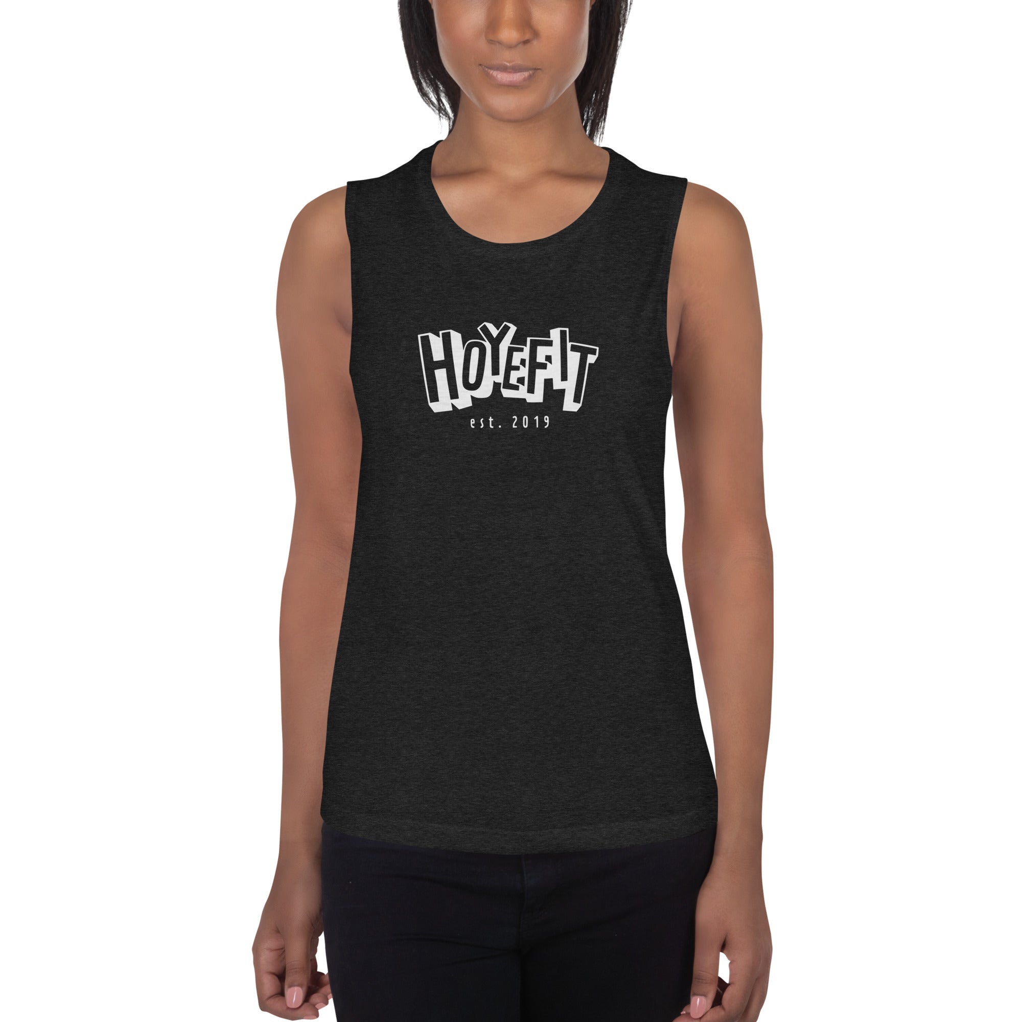 Hoye Fit Block Logo - Dark Tanks with White Print