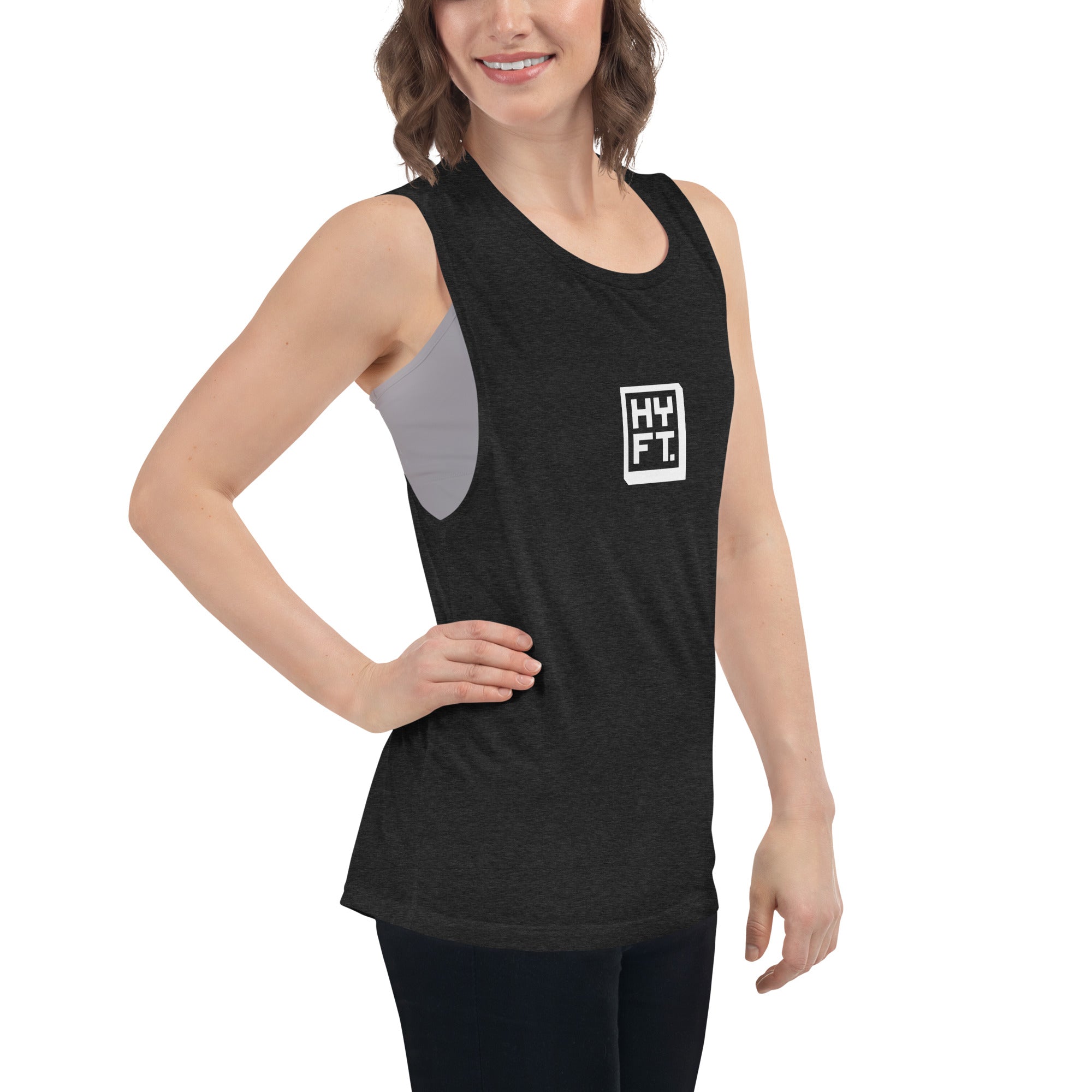 Hoye Fit Boxed Logo - Dark Tanks with White Print