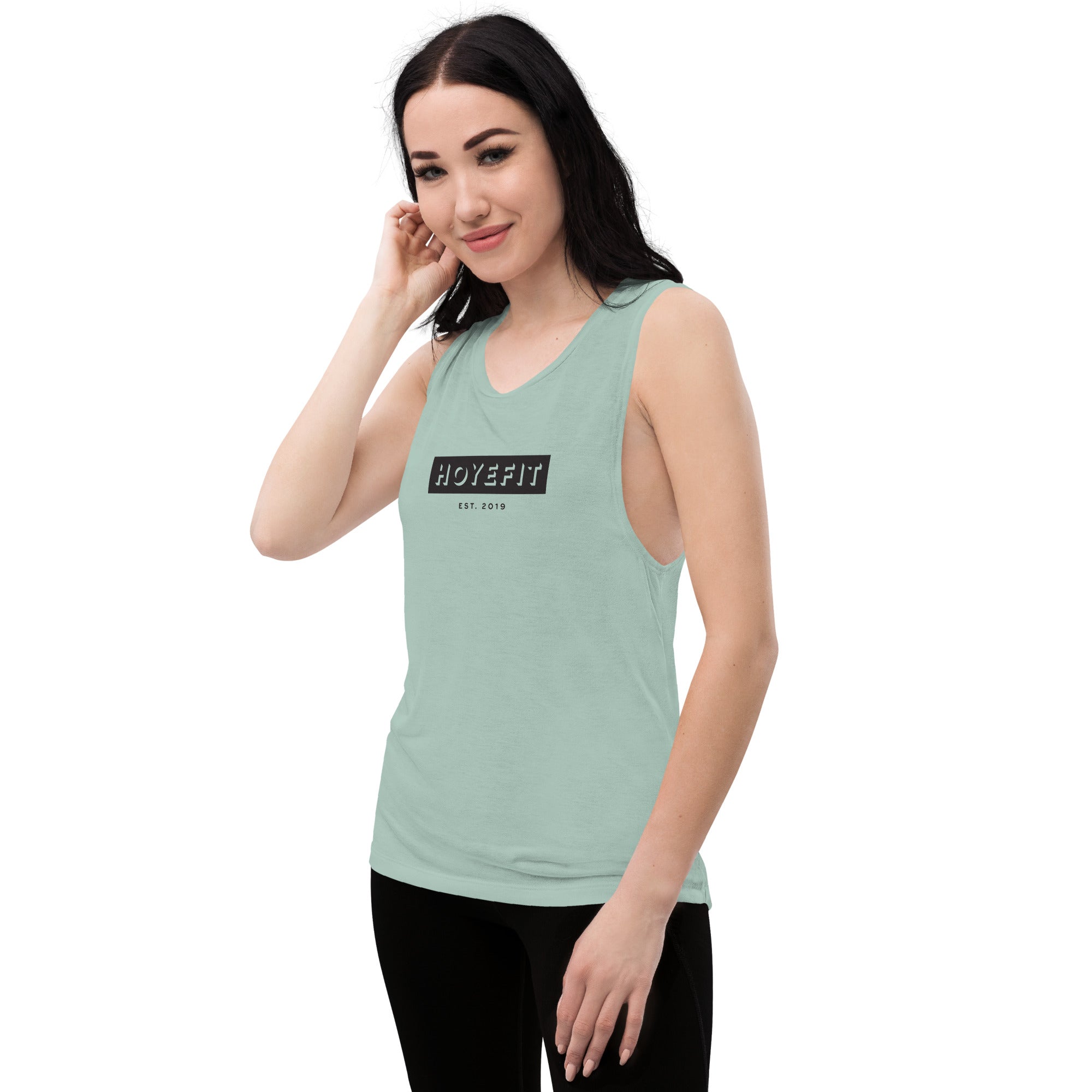 Hoye Fit Drop Logo - Light Tanks Black Print