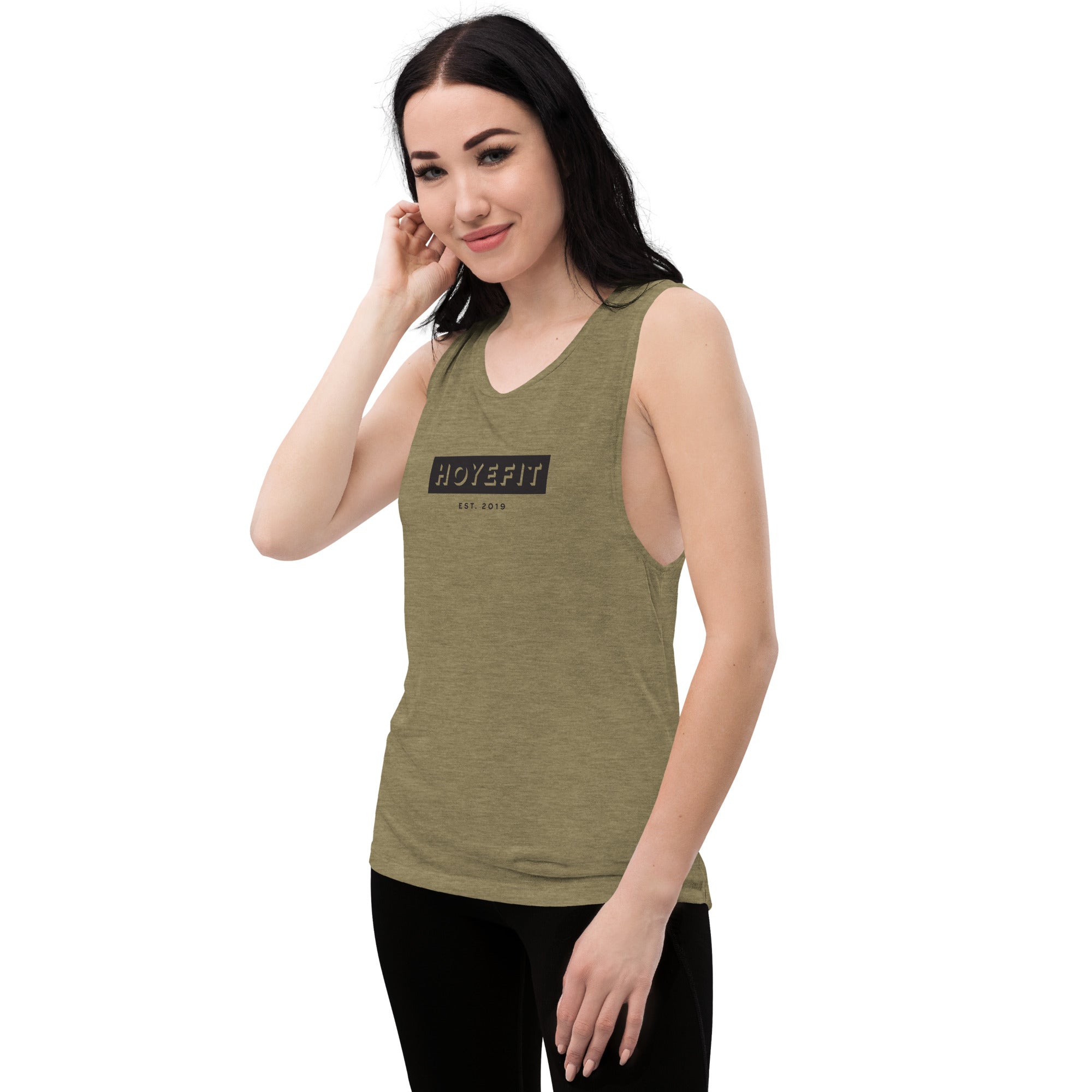 Hoye Fit Drop Logo - Light Tanks Black Print