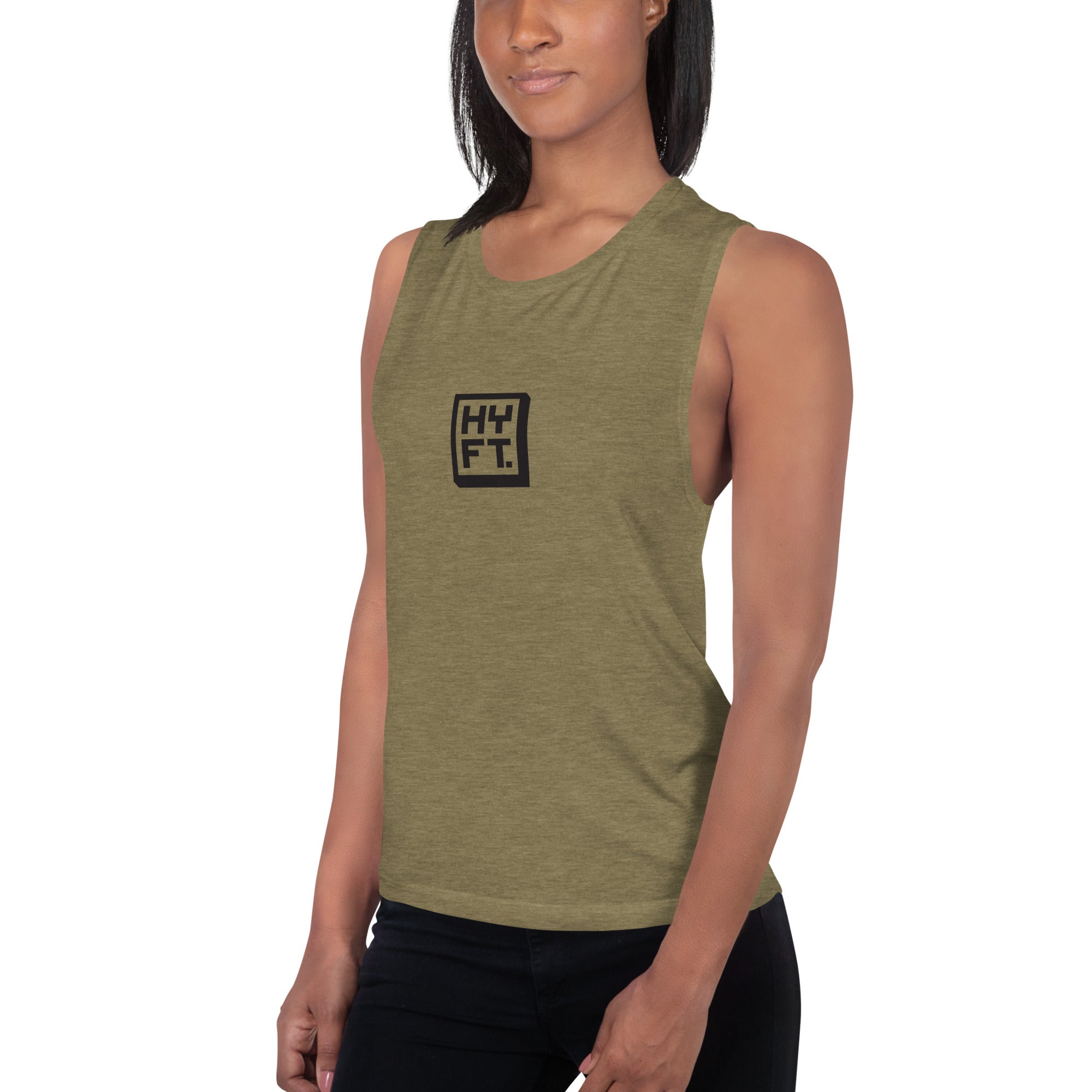 Hoye Fit Boxed Logo - Light Tanks Black Print