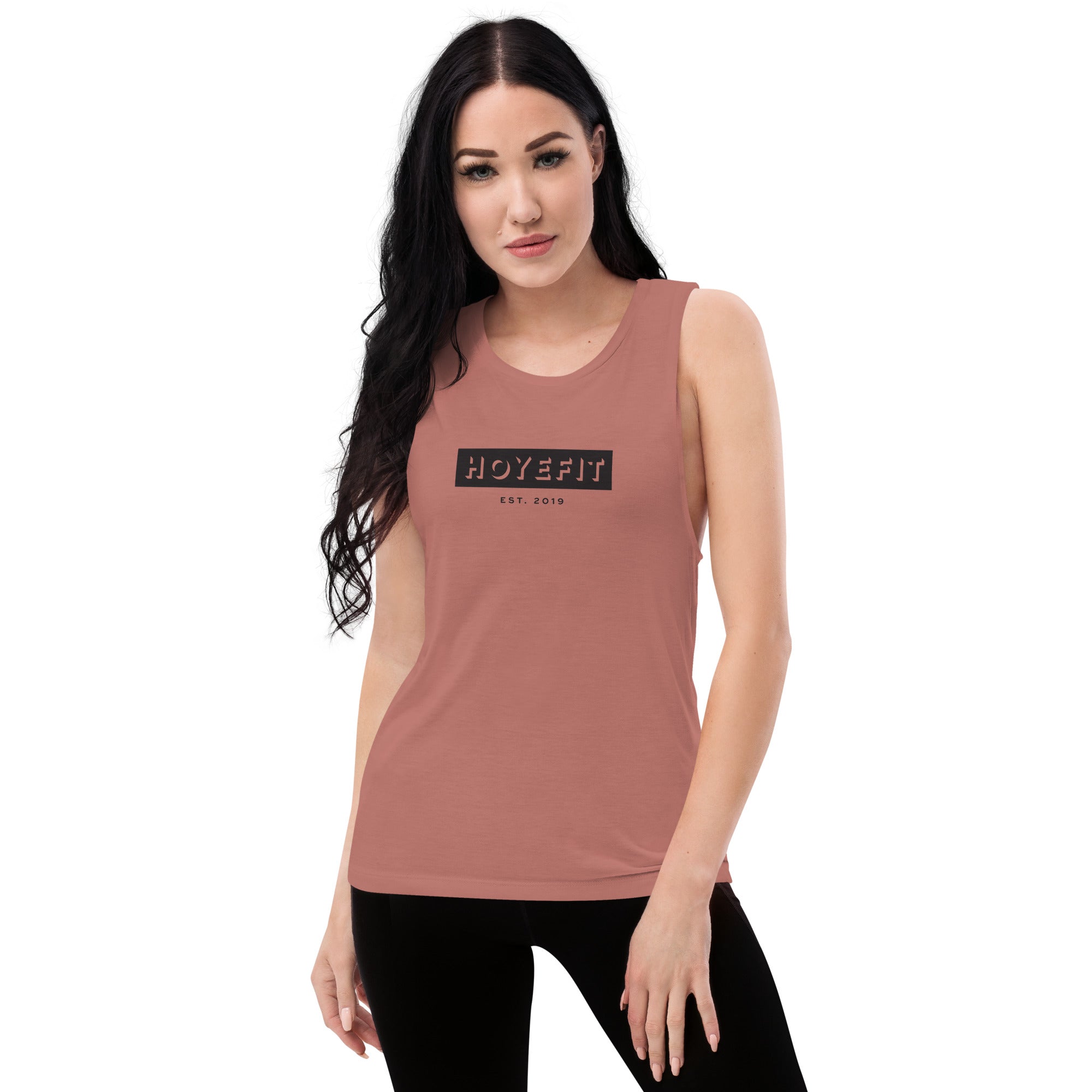Hoye Fit Drop Logo - Light Tanks Black Print