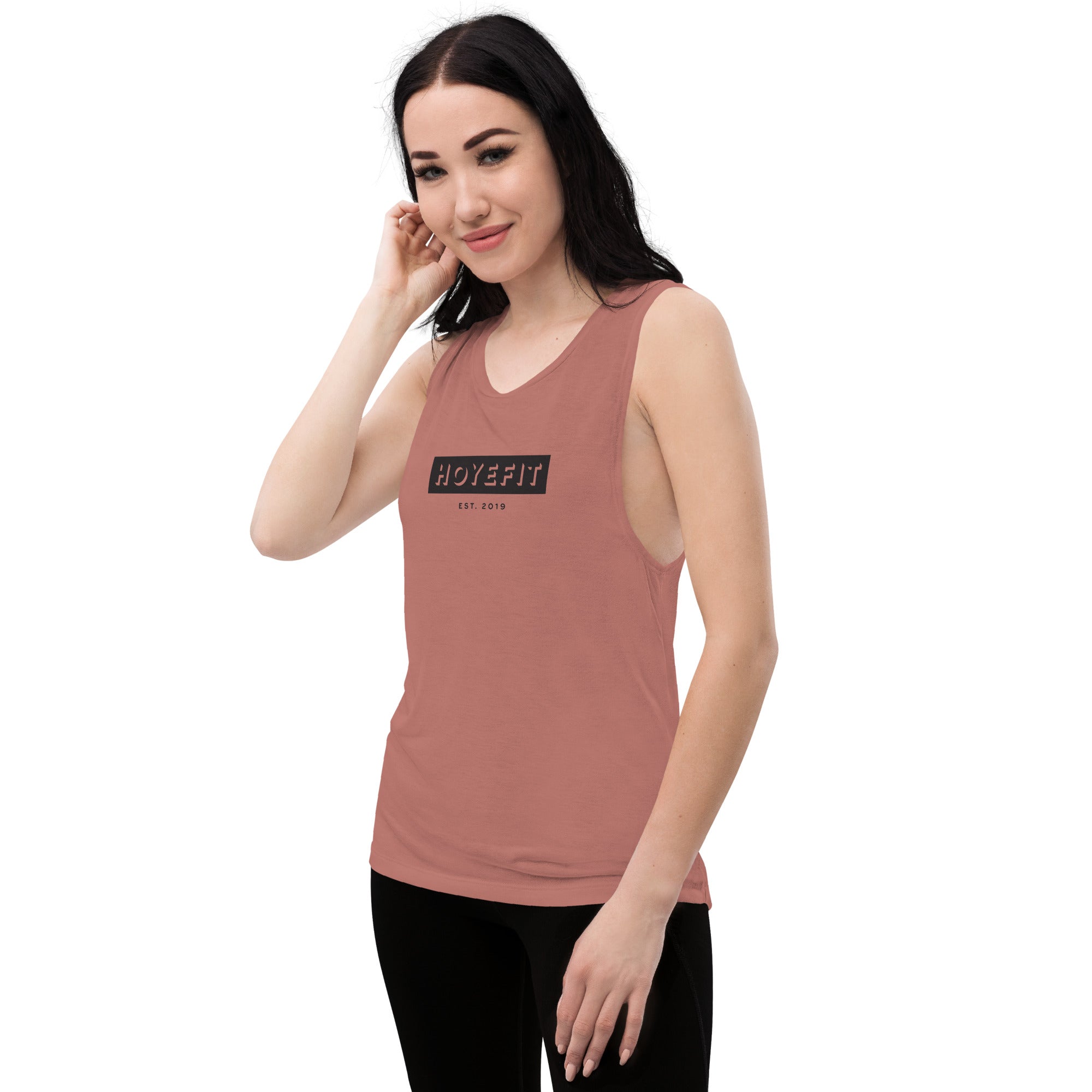 Hoye Fit Drop Logo - Light Tanks Black Print