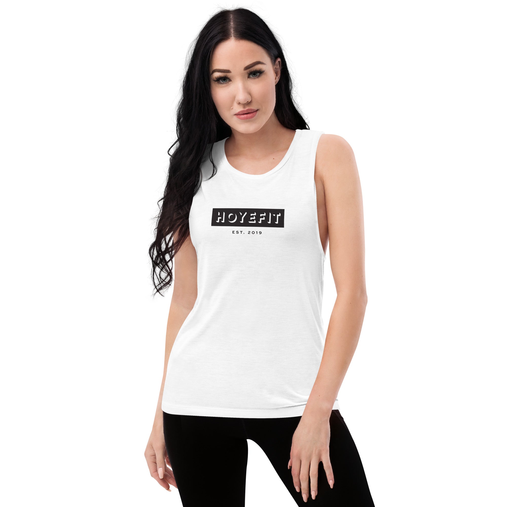 Hoye Fit Drop Logo - Light Tanks Black Print