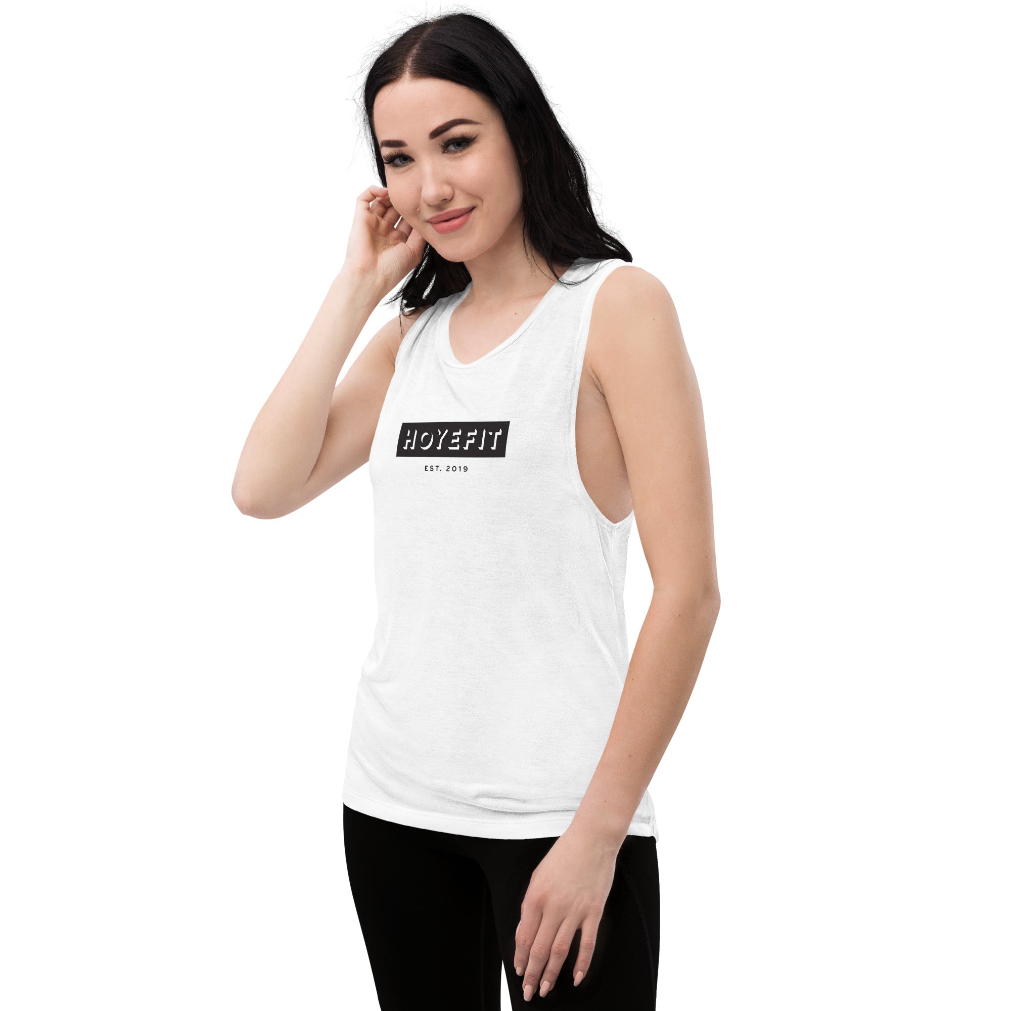 Hoye Fit Drop Logo - Light Tanks Black Print