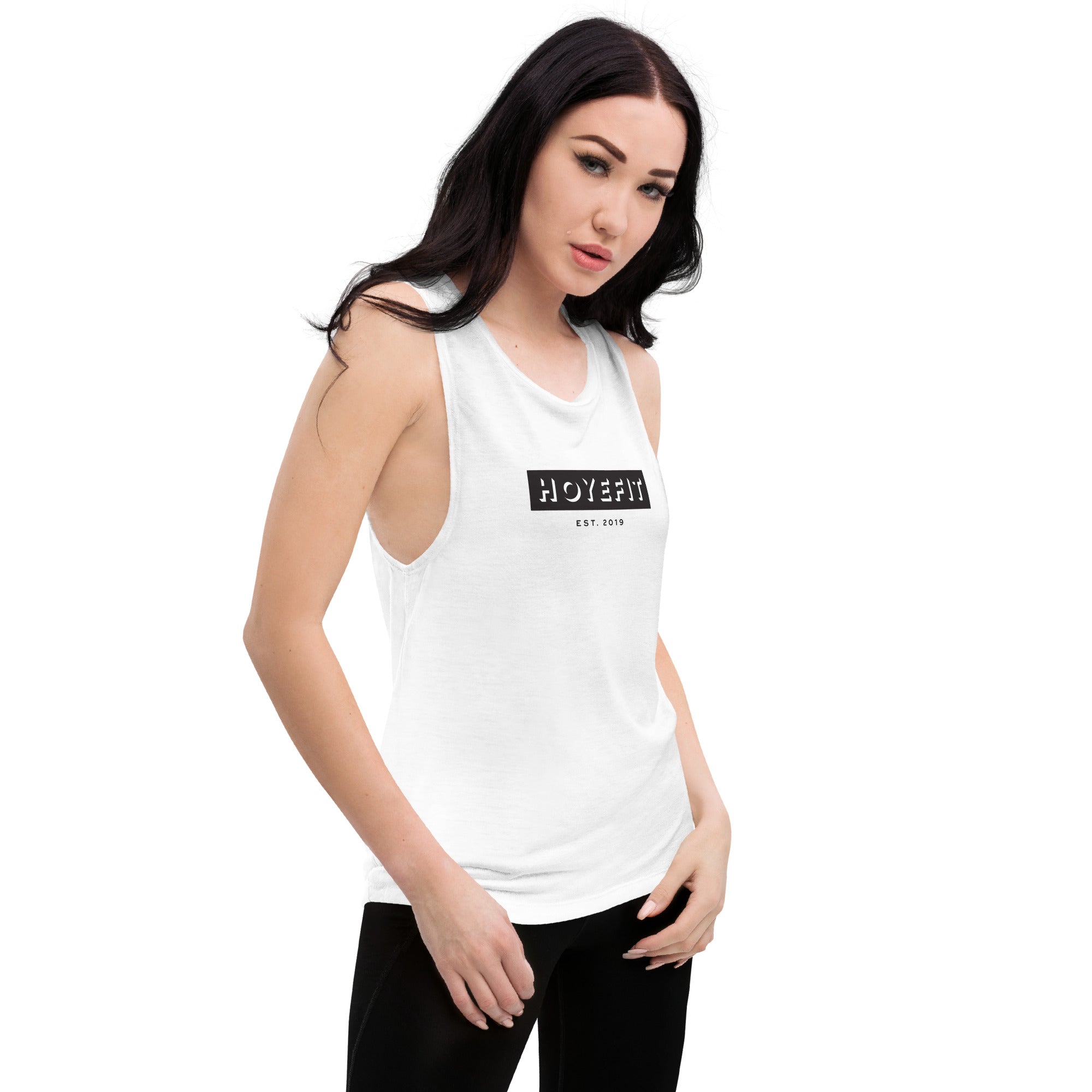 Hoye Fit Drop Logo - Light Tanks Black Print