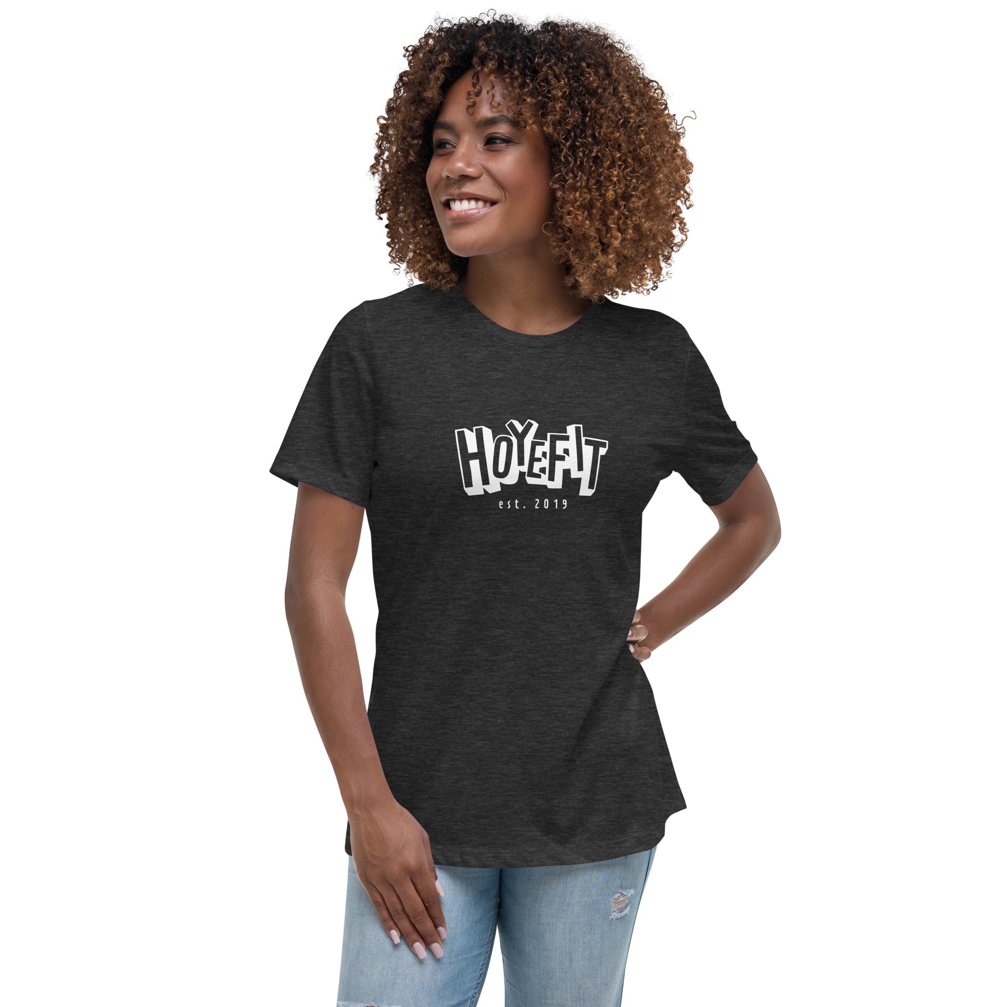 Hoye Fit Block Logo - Dark Shirts with White Print